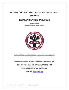 master certified health education specialist (mches)