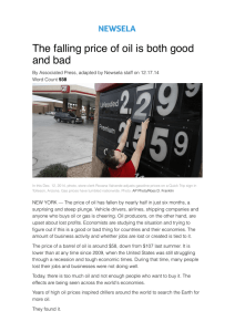 Good and Bad Points of Falling Oil Prices