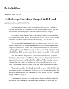 Ex-Brokerage Executives Charged With Fraud