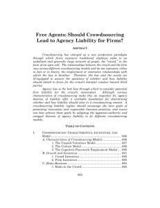 Free Agents: Should Crowdsourcing Lead to Agency Liability for
