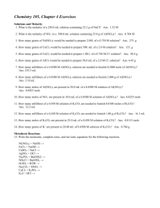 Chemistry 105, Chapter 4 Exercises