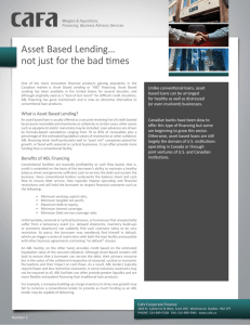 Asset Based Lending… not just for the bad times