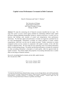 Capital versus Performance Covenants in Debt Contracts