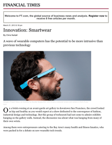Innovation: Smartwear - FT.com - Gazzaley Lab
