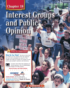 Chapter 18: Interest Groups and Public Opinion