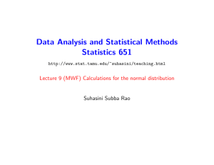 Data Analysis and Statistical Methods Statistics 651