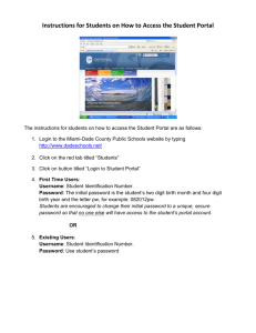 Instructions for Students on How to Access the Student Portal