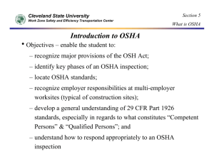 Introduction to OSHA - Academic Csuohio