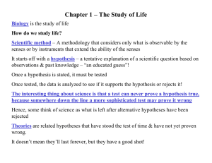 Chapter 1 – The Study of Life