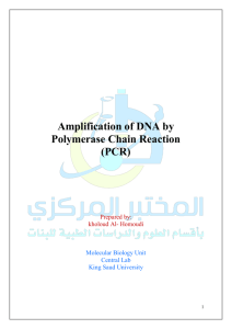 Amplification of DNA by Polymerase Chain Reaction (PCR)