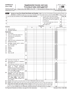2008 Form 1040 (Schedule E) - Exeter 1031 Exchange Services, LLC