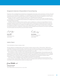 Management's Statement of Responsibility for Financial Reporting