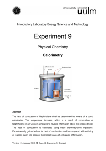 experiment 9: Thermochemistry – Calorimetry