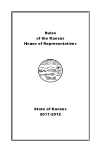 House Rules - Kansas Legislature