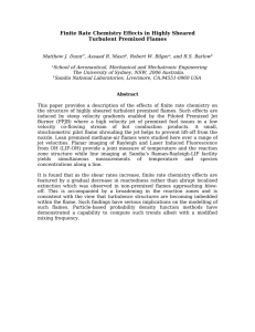 Finite Rate Chemistry Effects in Highly Sheared Turbulent Premixed
