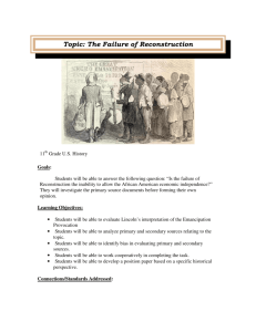 The Failure of Reconstruction