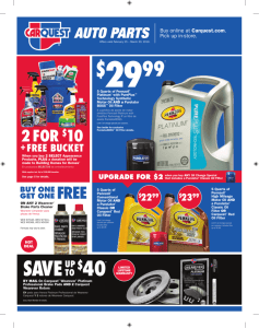 View Monthly Store Flyer - CARQUEST Auto Parts
