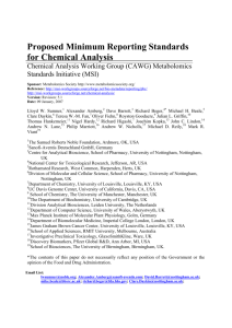Proposed Minimum Reporting Standards for Chemical Analysis