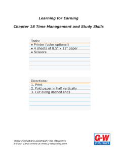 Learning for Earning Chapter 18 Time Management and Study Skills