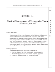 SESSION K4 Medical Management of Transgender Youth