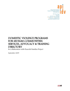 domestic violence services, advocacy & training