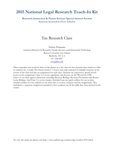Tax Research Class