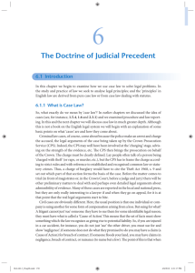 The Doctrine of Judicial Precedent
