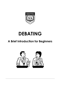 Debating: A Brief Introduction for Beginners