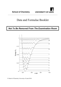 Data and Formulae Booklet - Chemistry Students