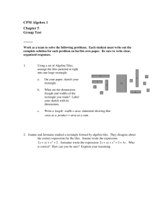 CPM Algebra 1 Chapter 5 Group Test