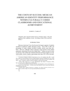 the costs of success: mexican american identity performance within