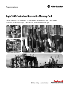 Logix 5000 Controllers Nonvolatile Memory Card