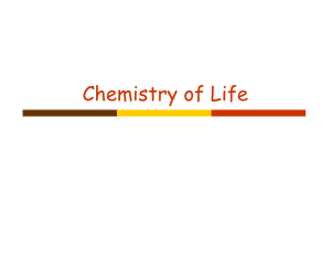 Chemistry of Life Lecture Notes