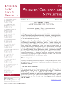leVy & Workers' CompensaTion neWsleTTer