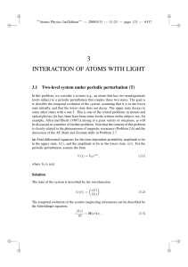 INTERACTION OF ATOMS WITH LIGHT