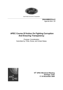 APEC Course Of Action On Fighting Corruption And Ensuring