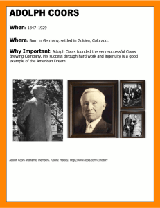 Adolph Coors - History Colorado