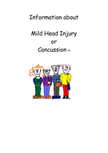Information about Mild Head Injury or Concussion