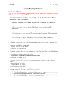 Dr. Baxley's Thermochemistry Worksheet