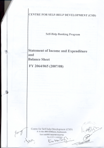 Statement of Income and Expenditure and Balance Sheet