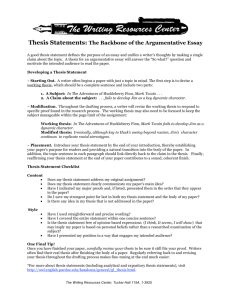 Thesis Statements: The Backbone of the Argumentative Essay