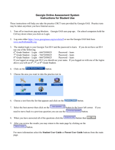 Georgia Online Assessment System Instructions for Student Use