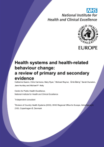 Health systems and health-related behaviour change