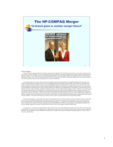 The HP-COMPAQ Merger