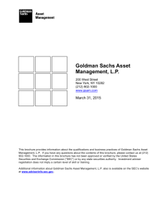 Goldman Sachs Asset Management, LP