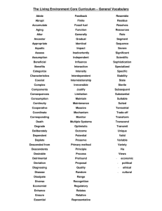 Living Environment Vocabulary List