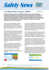 Last Minute Risk Analysis (LMRA)