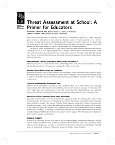 Threat Assessment at School - School Social Work Association of