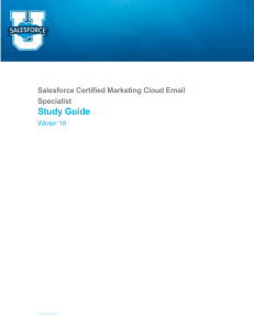 Salesforce Certified Marketing Cloud Email Specialist Study Guide