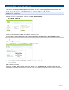 Student User Guide – Access Code Registration